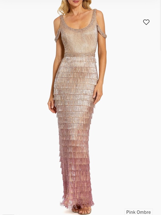 Mac Duggal Dresses & Skirts - Mac Duggal Collection Sleeveless Beaded pink ombré Fringe beaded Gown